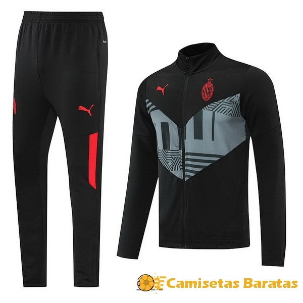 Chandal 55.00 AC Milan 2022 2023 Negro Gris Futbol Originales