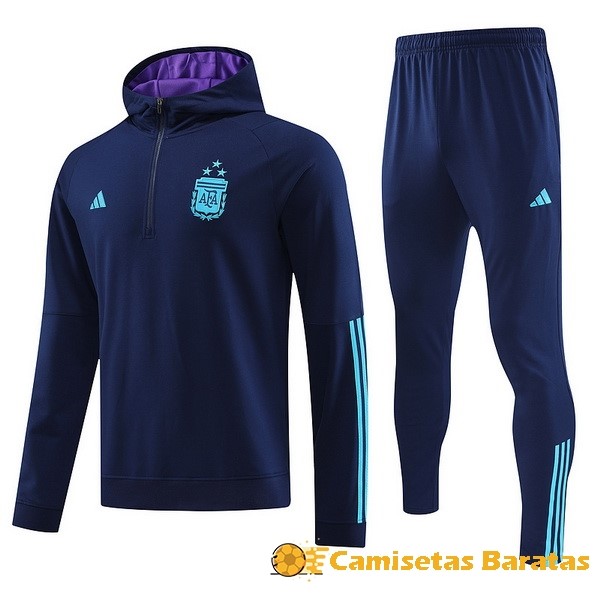 Chaqueta 55.00 Con Capucha Argentina 2023 Azul Marino Futbol Originales