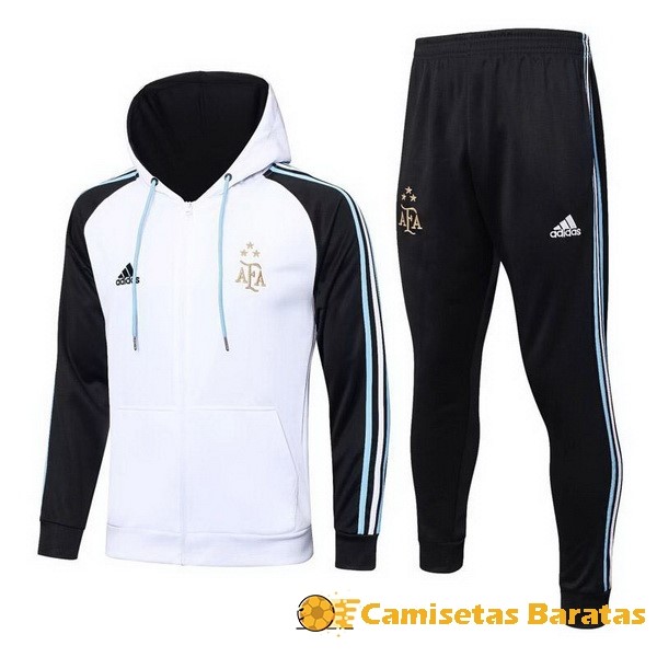 Chaqueta 55.00 Con Capucha Argentina 2023 Blanco Negro Futbol Originales