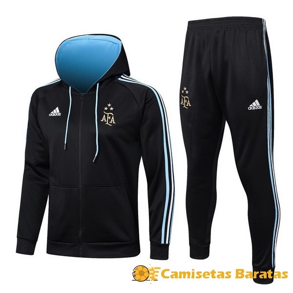 Chaqueta 55.00 Con Capucha Argentina 2023 Negro Azul Futbol Originales