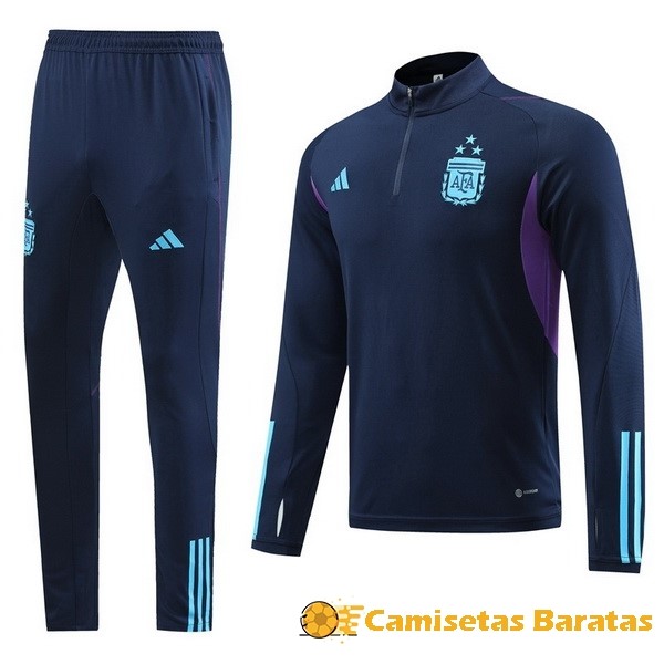 Conjunto 55.00 Completo Sudadera Entrenamiento Argentina 2022 Azul Marino Futbol Originales