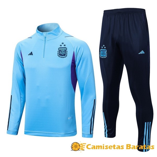 Conjunto 55.00 Completo Sudadera Entrenamiento Argentina 2023 Azul Futbol Originales