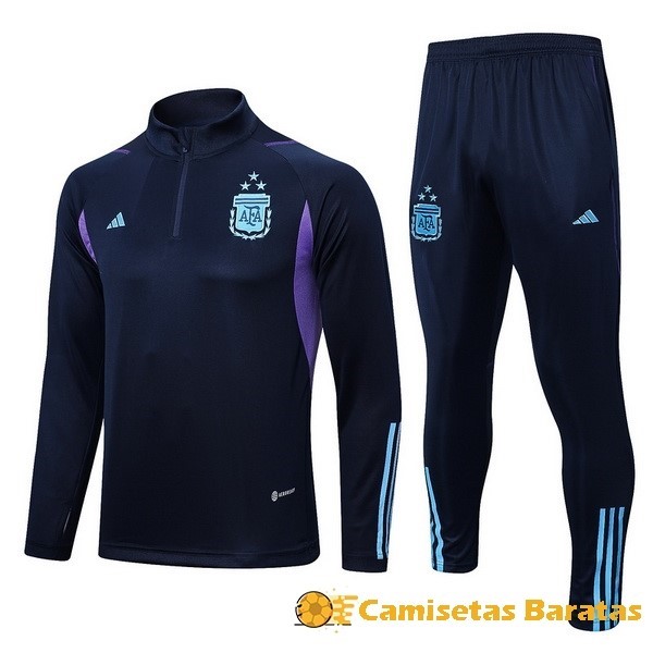 Conjunto 55.00 Completo Sudadera Entrenamiento Argentina 2023 Azul Marino Futbol Originales