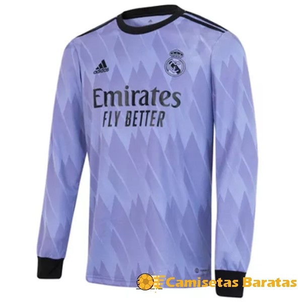 Segunda 22.00 Manga Larga Real Madrid 2022 2023 Purpura Futbol Originales