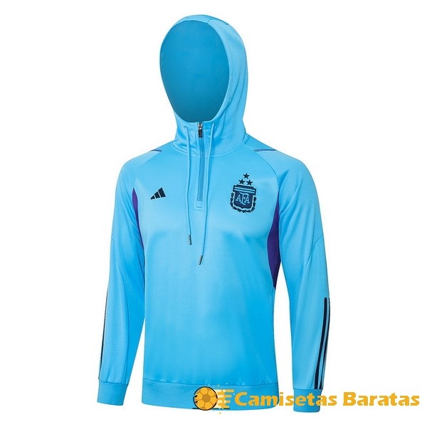 Chaqueta Con Capucha Argentina 2023 Azul Futbol Originales