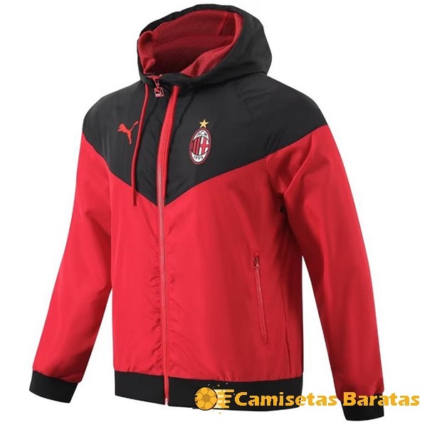 Rompevientos AC Milan 2023 2024 Rojo Negro Futbol Originales