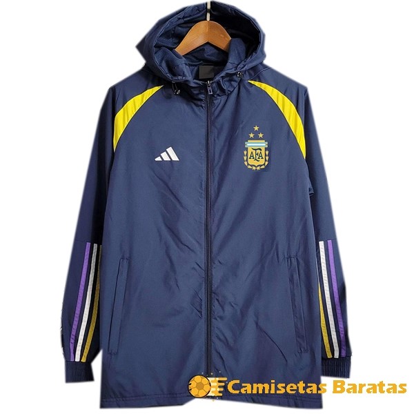 Rompevientos Argentina 2023 Azul Marino Amarillo Futbol Originales