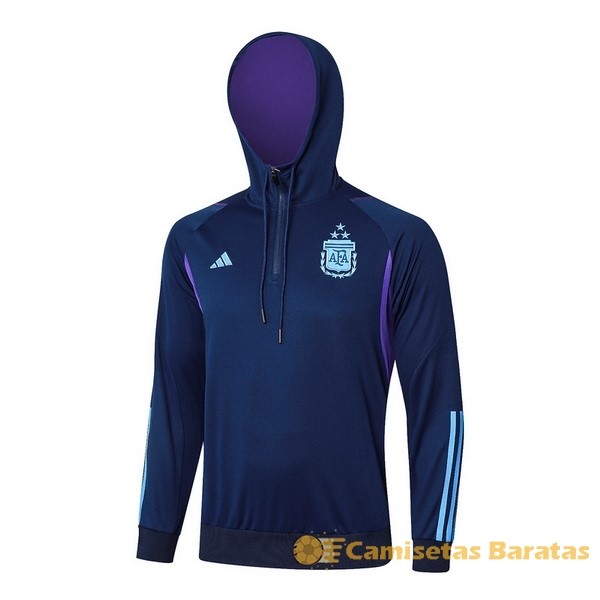 Chaqueta Con Capucha Argentina 2023 Azul Marino Futbol Originales