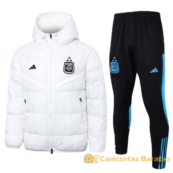 Conjunto Completo Chaqueta De Algodón Argentina 2023 Blanco Negro Futbol Originales