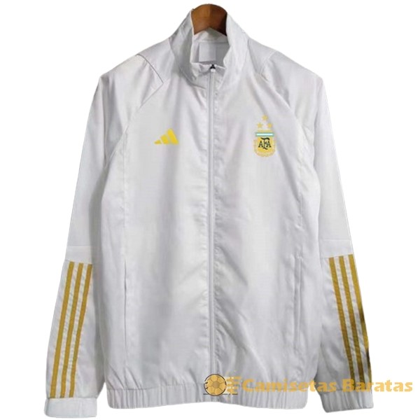 Rompevientos Argentina 2023 Blanco Amarillo Futbol Originales