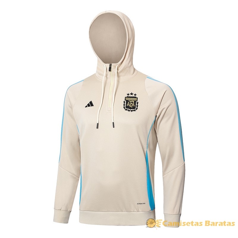 Chaqueta Con Capucha Argentina 2024 Amarillo Futbol Originales