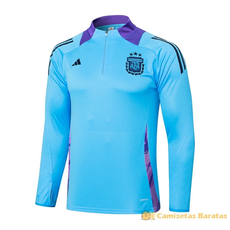 Sudadera Entrenamiento Argentina 2024 Azul Purpura Futbol Originales